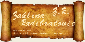 Žaklina Radibratović vizit kartica